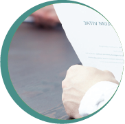 Hand holding business paper.